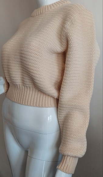 Alaía Knitted Wool Cropped Top Sweater - Picture 3 of 13